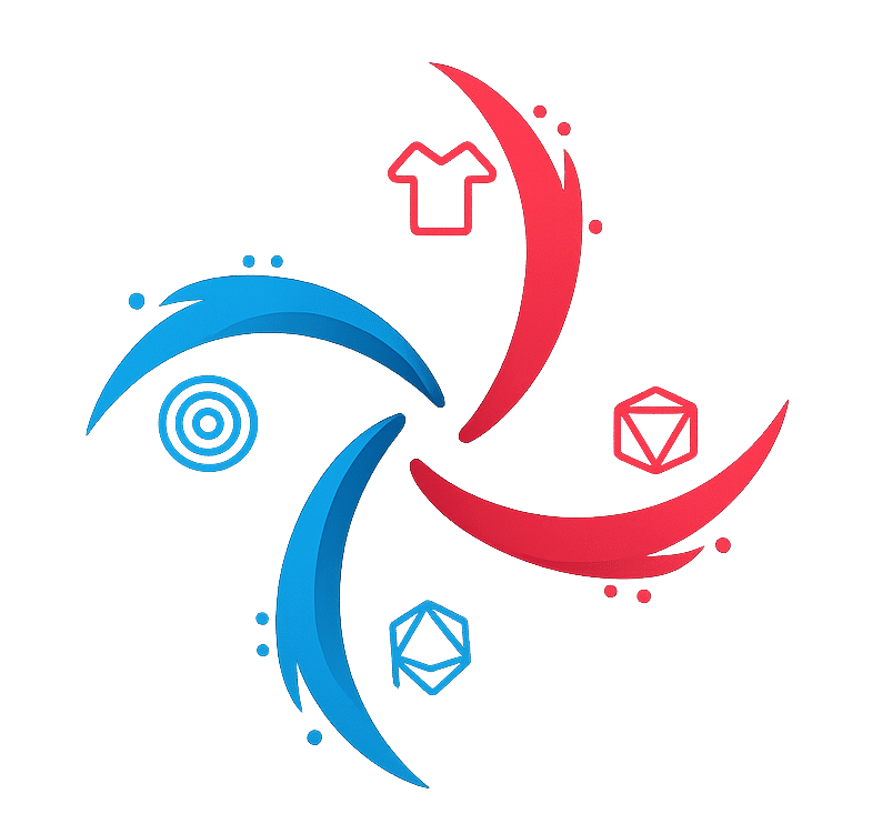 swirl of events and flowing merchandise
